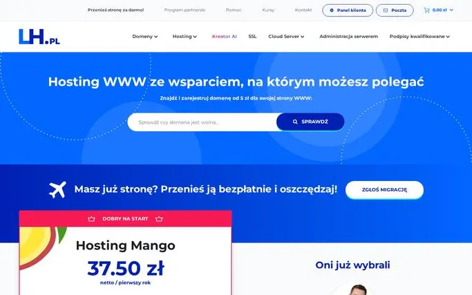 Strona główna LH.pl (lh.pl) – zrzut ekranu